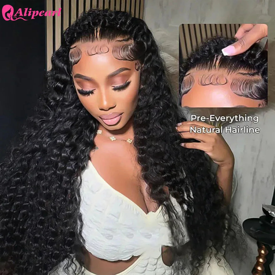 Alipearl Hair Pre Braided Stylist Wig Deep Wave 13x4 Lace Frontal Wig Pre Styled Pre Plucked