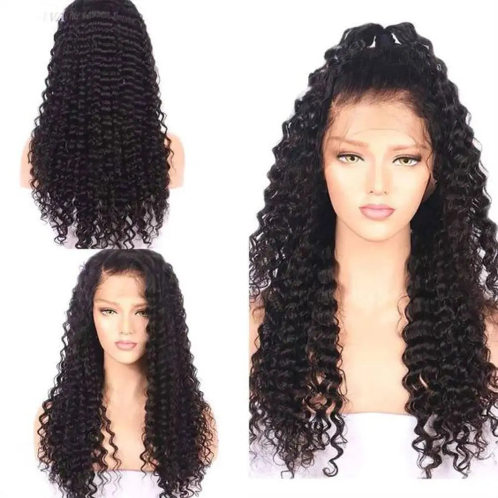 13x6 Deep Wave Lace Front Wigs Human Hair 30 Inch Deep Curly Human Hair Wig 180 Density HD Transparent Lace Frontal Wigs