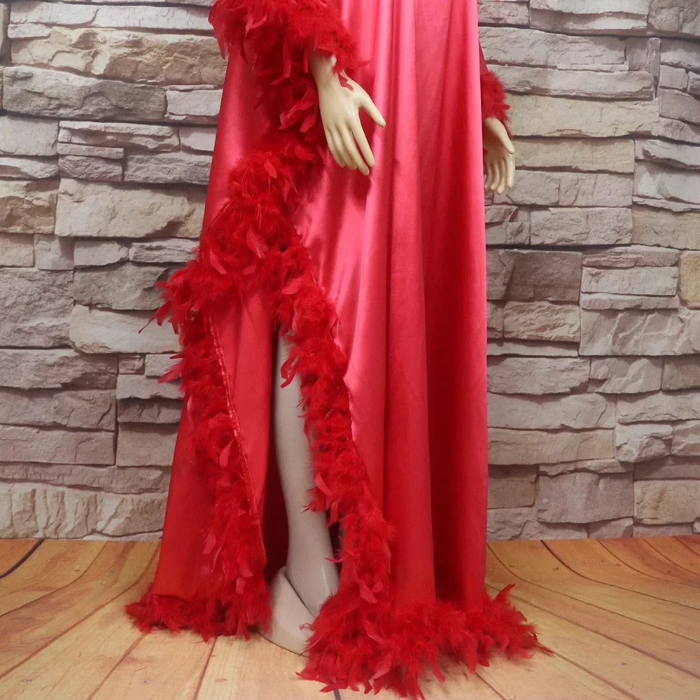 New Products Rayon Feather Elegant and Pretty Women's Dresses Gala Dress Woman Abaya African Dresses for Women 2024 Evening Long