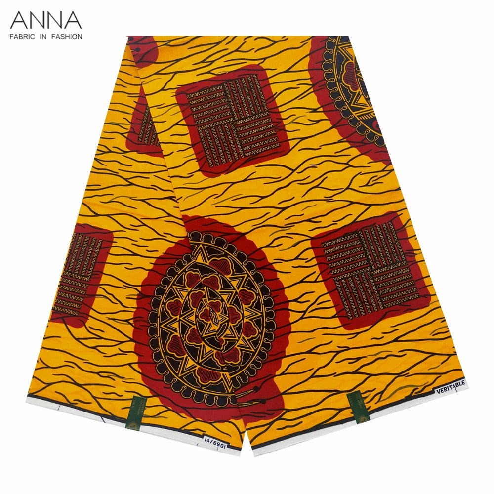 Veritable Wax Ankara Block Prints Batik Fabric African Wax Fabric Nigerian Dutch Hollandais Pagne 100% Cotton For Sewing VL-47