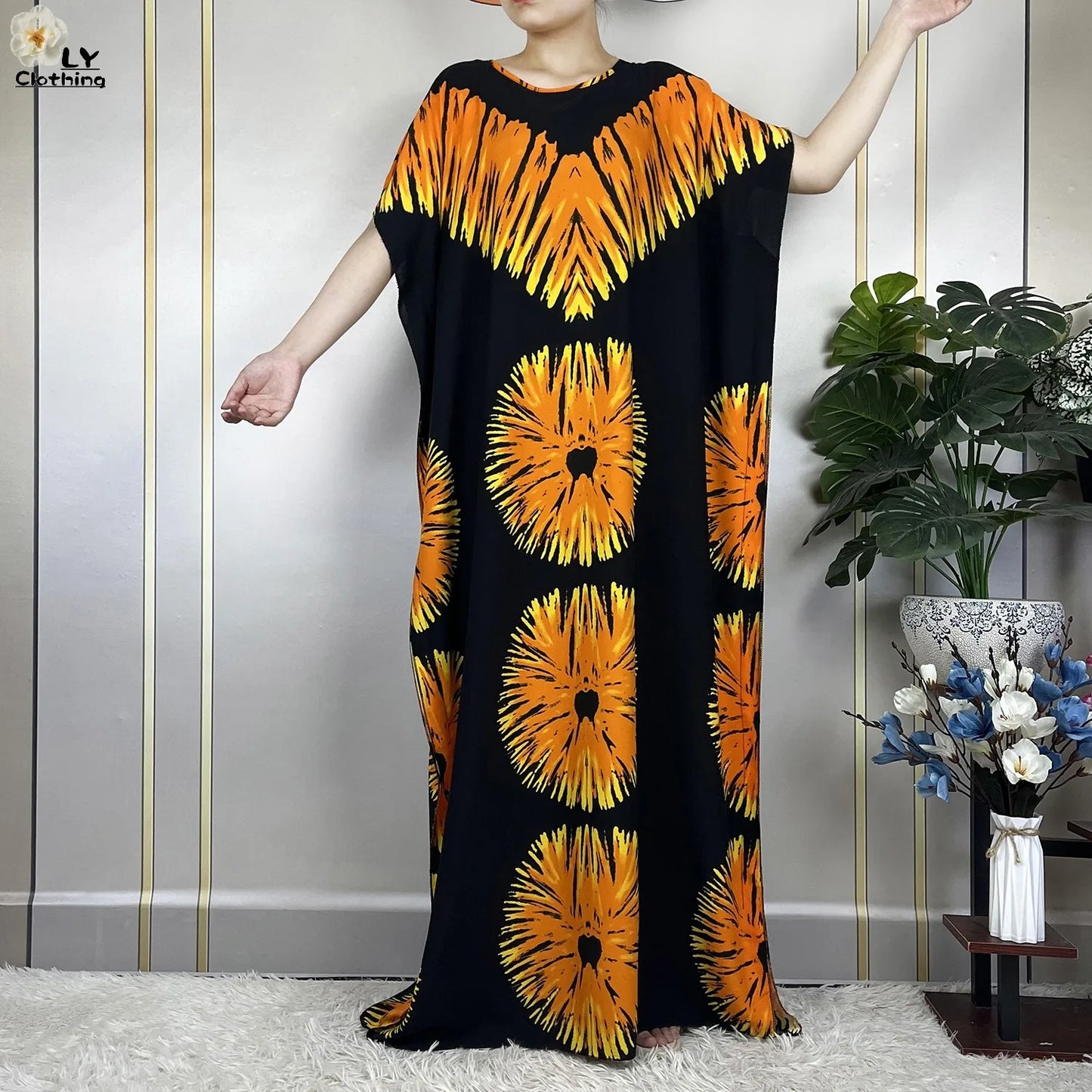 2023 New Muslim Fashion Summer Woman Short Sleeve Dresses With Big Scarf Loose Cotton Boubou Kaftan Islam African Abaya Clothing