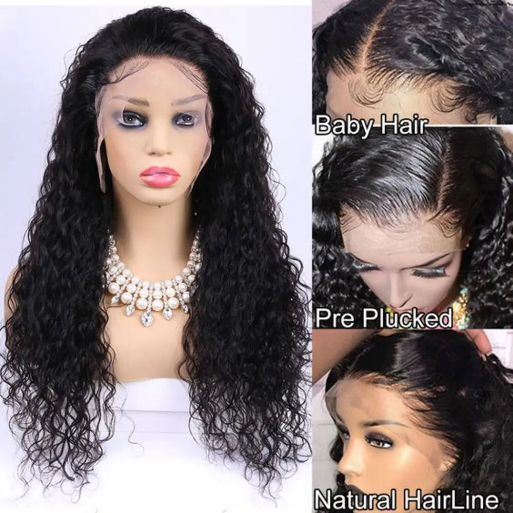 250 Density Brazilian 30 40 Inch Deep Wave 13x4 13x6 HD Lace Front Human Hair Wig 5x5 Glueless Closure Preplucked Curly Wigs