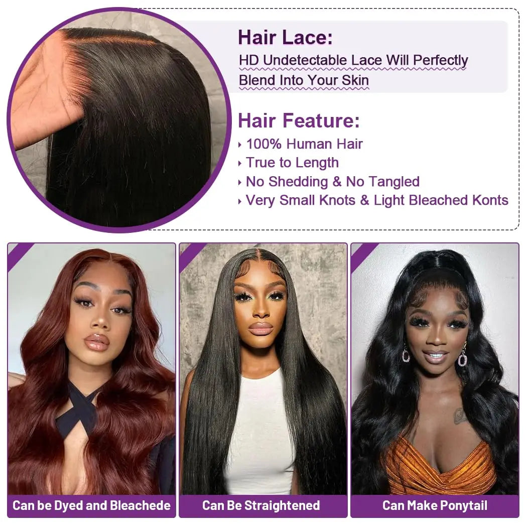 Uyrbs 360 Full Lace Wig Hair Wigs Pre Plucked Density Human Hair Wigs Body Wave 13x6 Lace Frontal Wig Glueless Wig Human hair