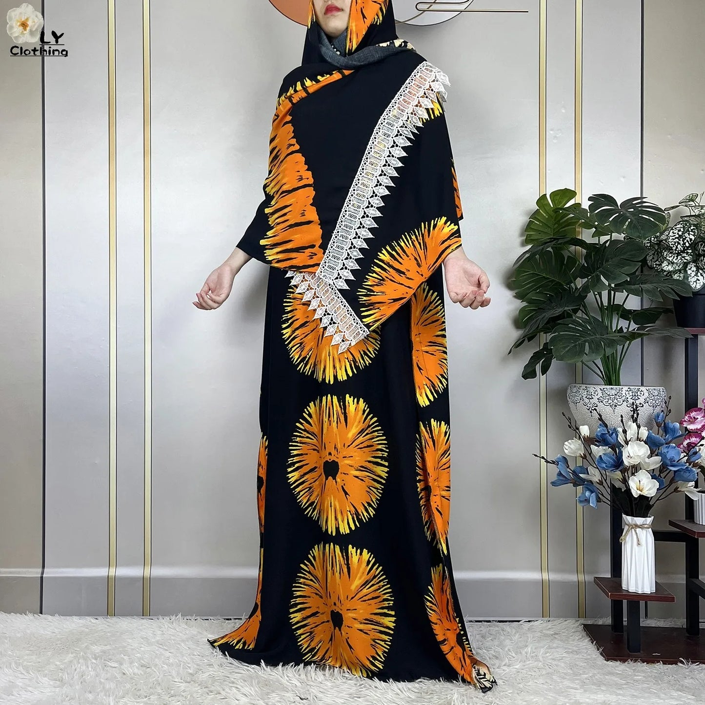 2023 New Muslim Fashion Summer Woman Short Sleeve Dresses With Big Scarf Loose Cotton Boubou Kaftan Islam African Abaya Clothing