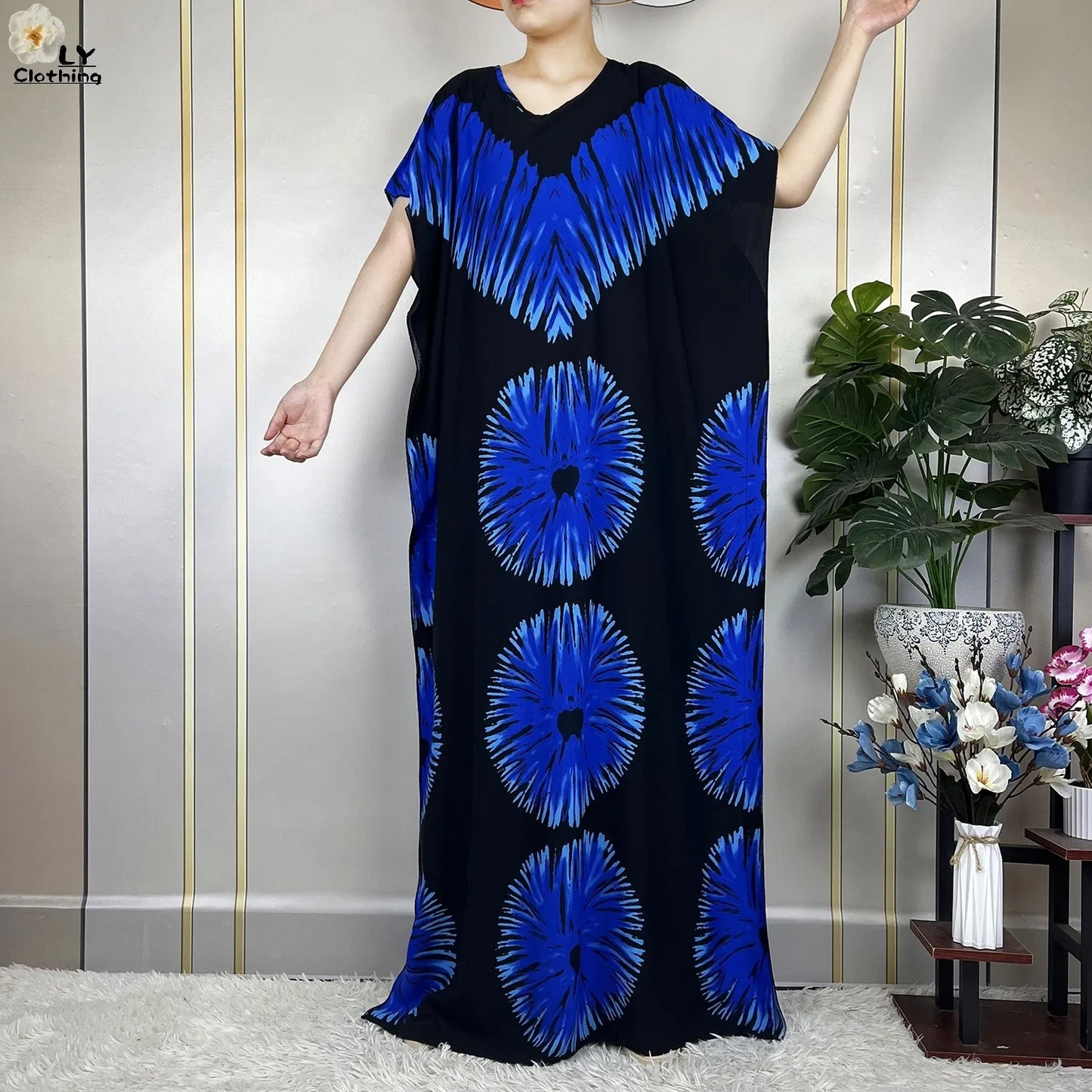 2023 New Muslim Fashion Summer Woman Short Sleeve Dresses With Big Scarf Loose Cotton Boubou Kaftan Islam African Abaya Clothing