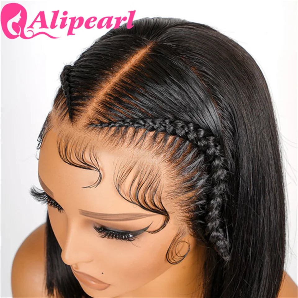 Alipearl Hair Stylist Braided Short Bob Wig Straight 13x4 Lace Front Bob Wig Pre Cut Lace Pre Styled