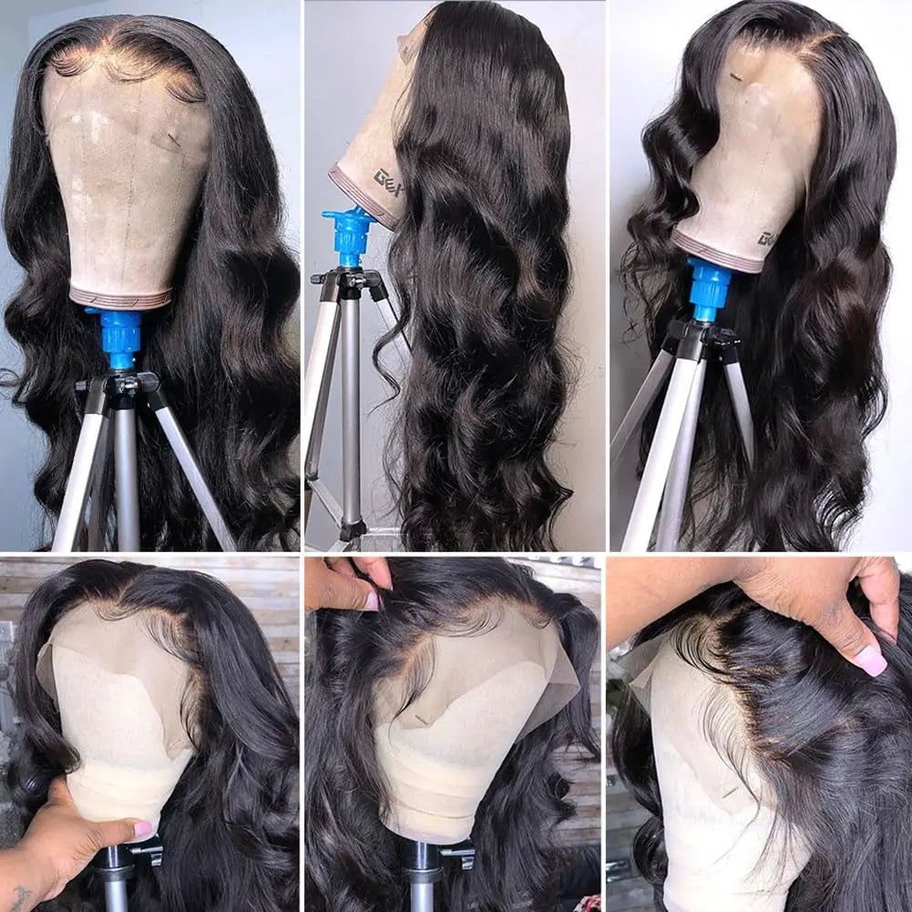 13x6 Lace Frontal Body Wave Human Hair Wigs Blonde 27 with Black Pre Plucked 13x4 Highlight Transparent Lace Front Wig for Women