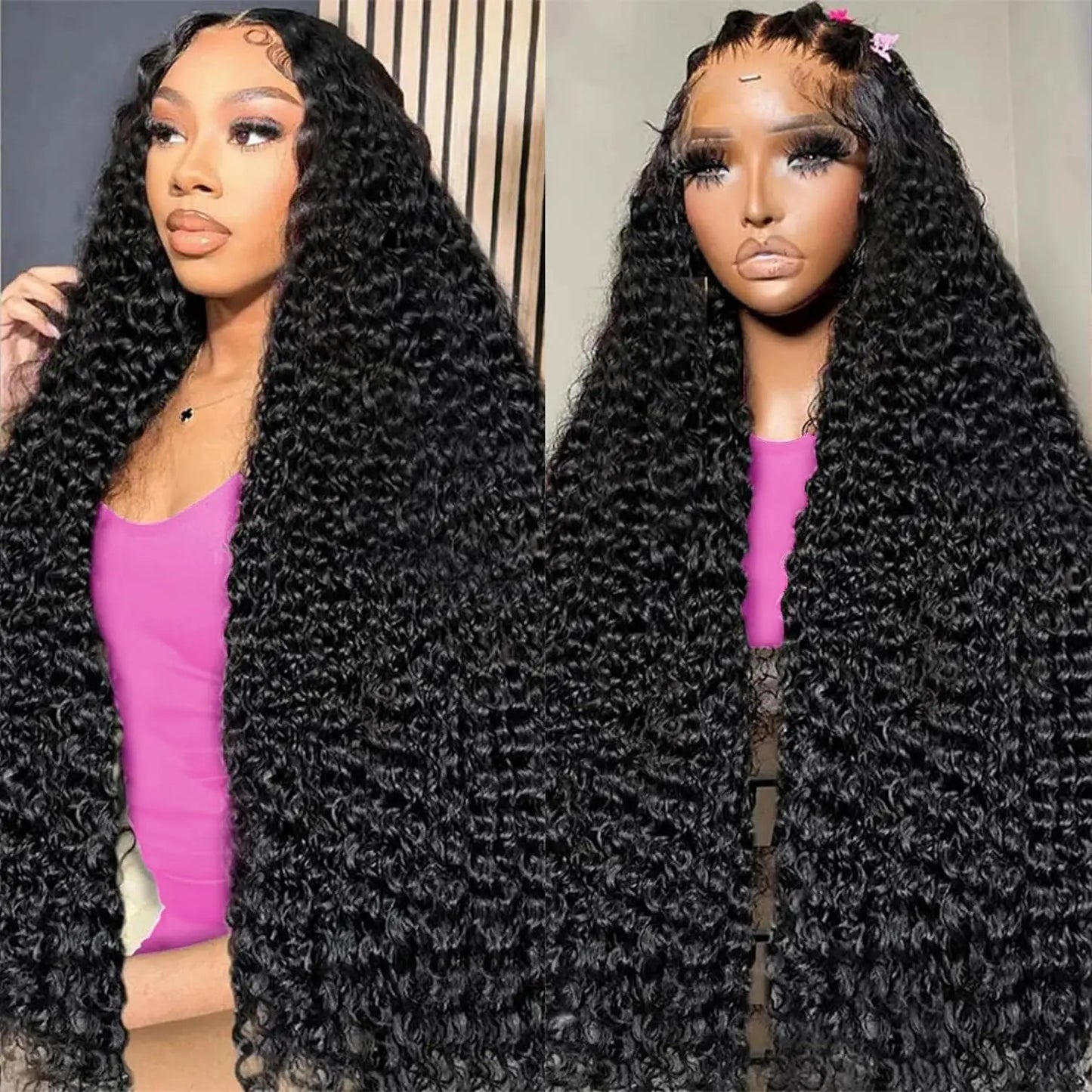 250 Density Brazilian 30 40 Inch Deep Wave 13x4 13x6 HD Lace Front Human Hair Wig 5x5 Glueless Closure Preplucked Curly Wigs