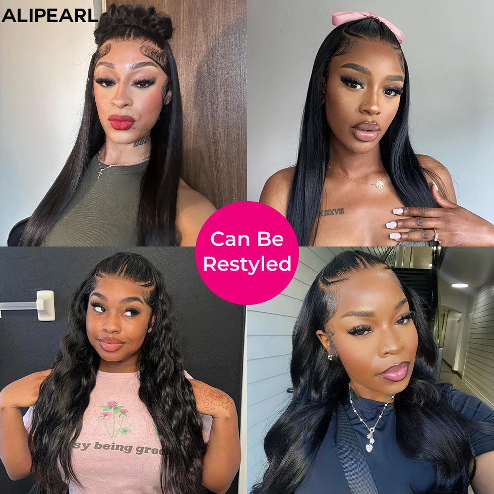 Alipearl Hair Pre Styled Human Hair 3 Part Pre Braided 13x4 Lace Frontal Wig Pre Cut Lace Pre Bleached Lace knots Ready To Go