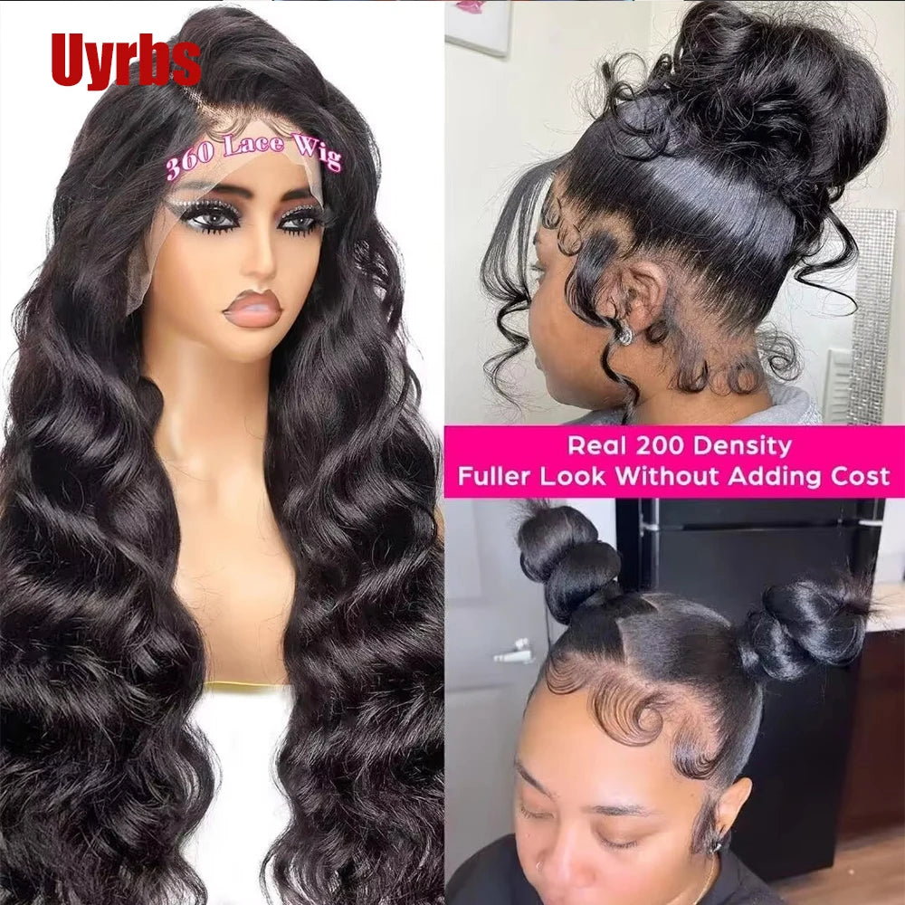 Uyrbs 360 Full Lace Wig Hair Wigs Pre Plucked Density Human Hair Wigs Body Wave 13x6 Lace Frontal Wig Glueless Wig Human hair