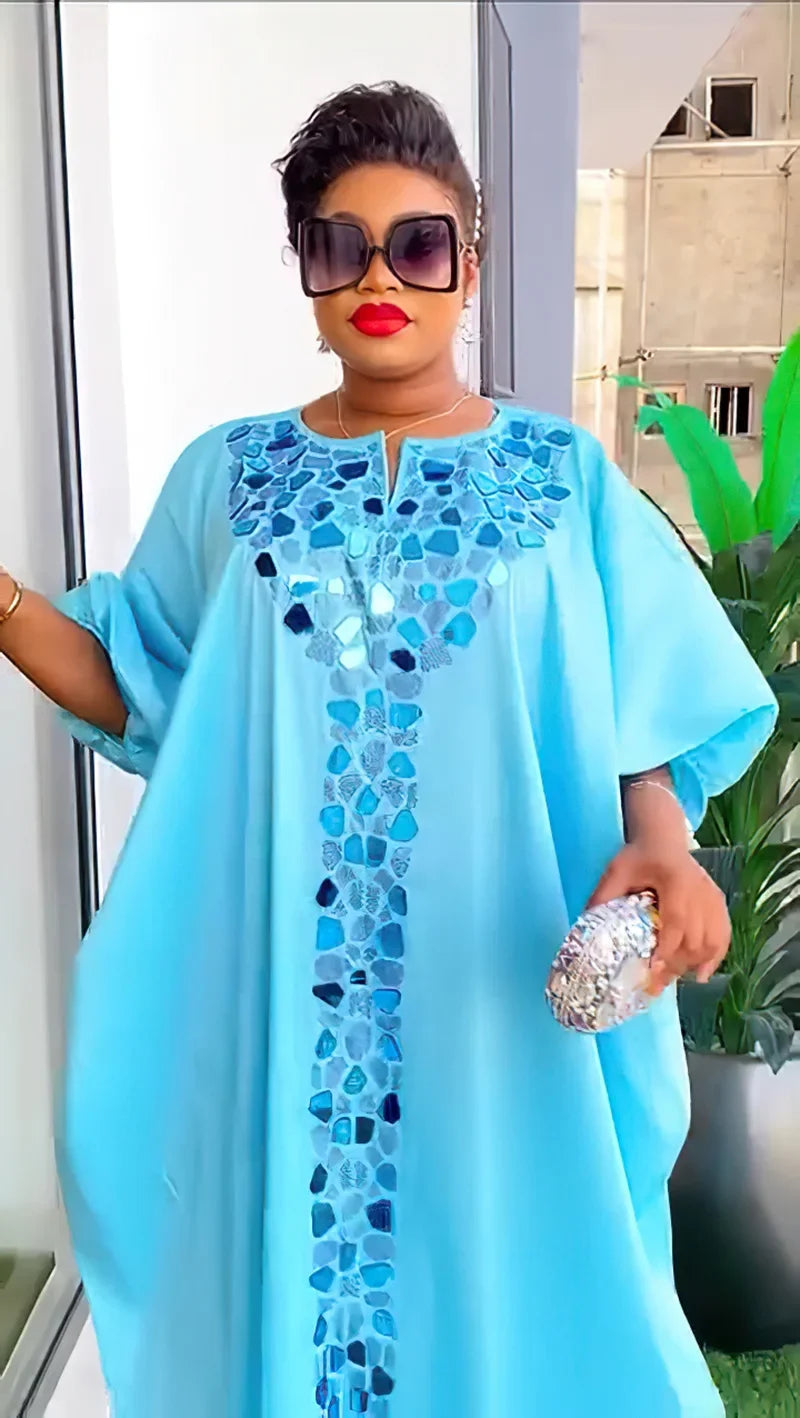 Dashiki African Dresses for Women Fashion Long Sleeve O-neck Plus Size Party Evening Long Maxi Gowns Kaftan African Clothes