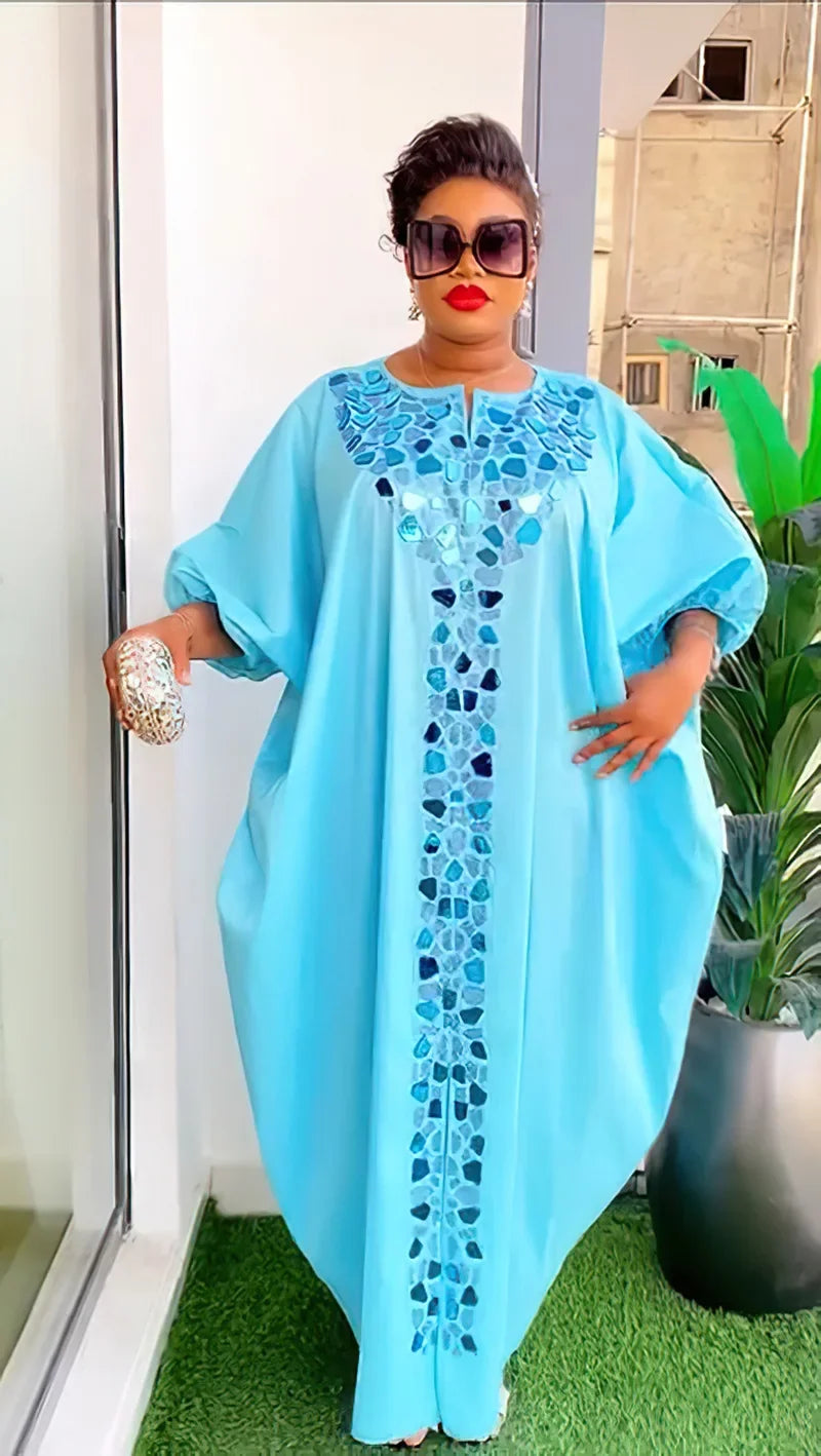 Dashiki African Dresses for Women Fashion Long Sleeve O-neck Plus Size Party Evening Long Maxi Gowns Kaftan African Clothes