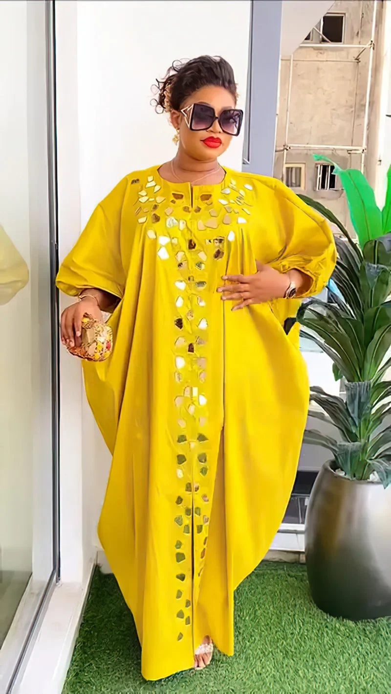 Dashiki African Dresses for Women Fashion Long Sleeve O-neck Plus Size Party Evening Long Maxi Gowns Kaftan African Clothes