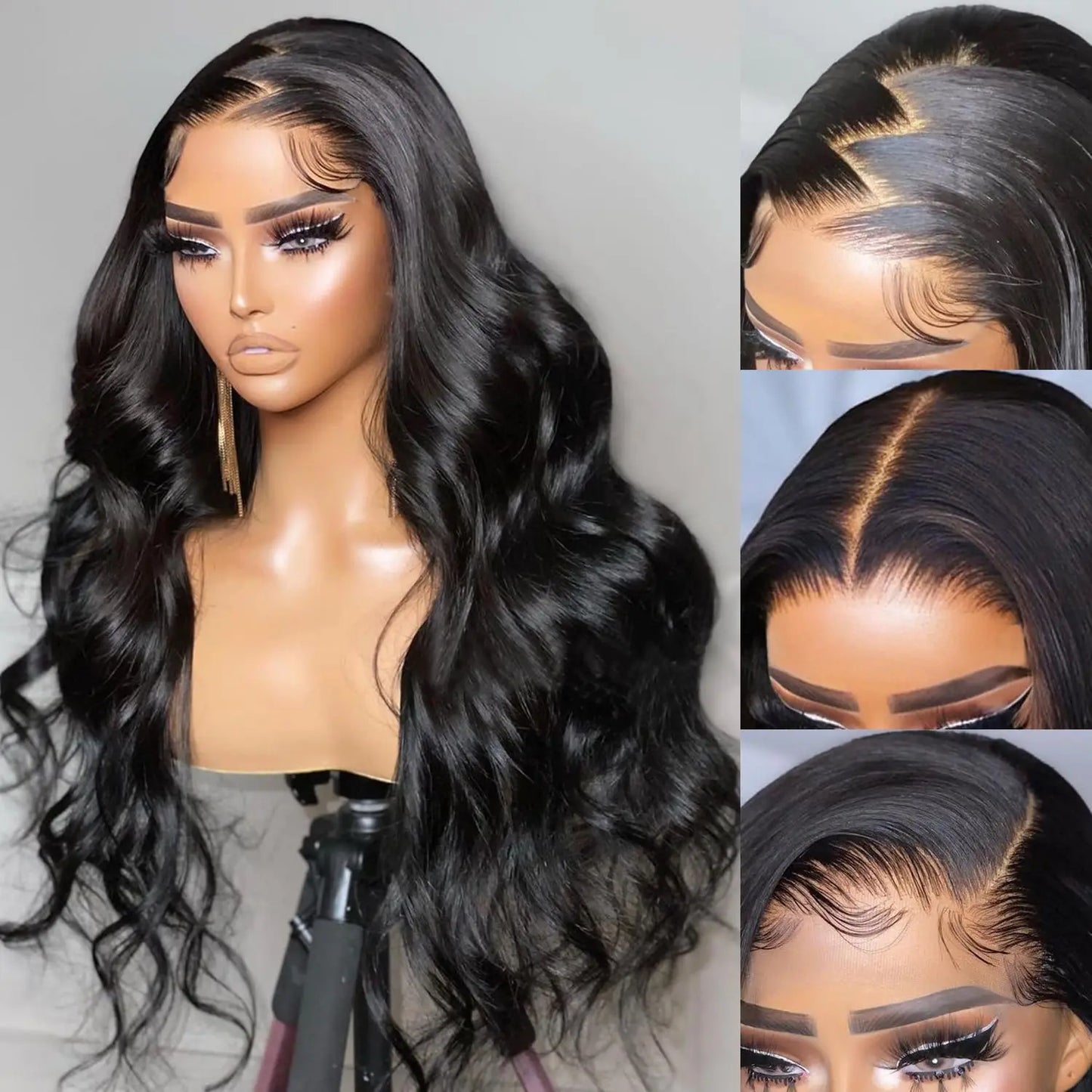 13x6 Lace Frontal Body Wave Human Hair Wigs Blonde 27 with Black Pre Plucked 13x4 Highlight Transparent Lace Front Wig for Women