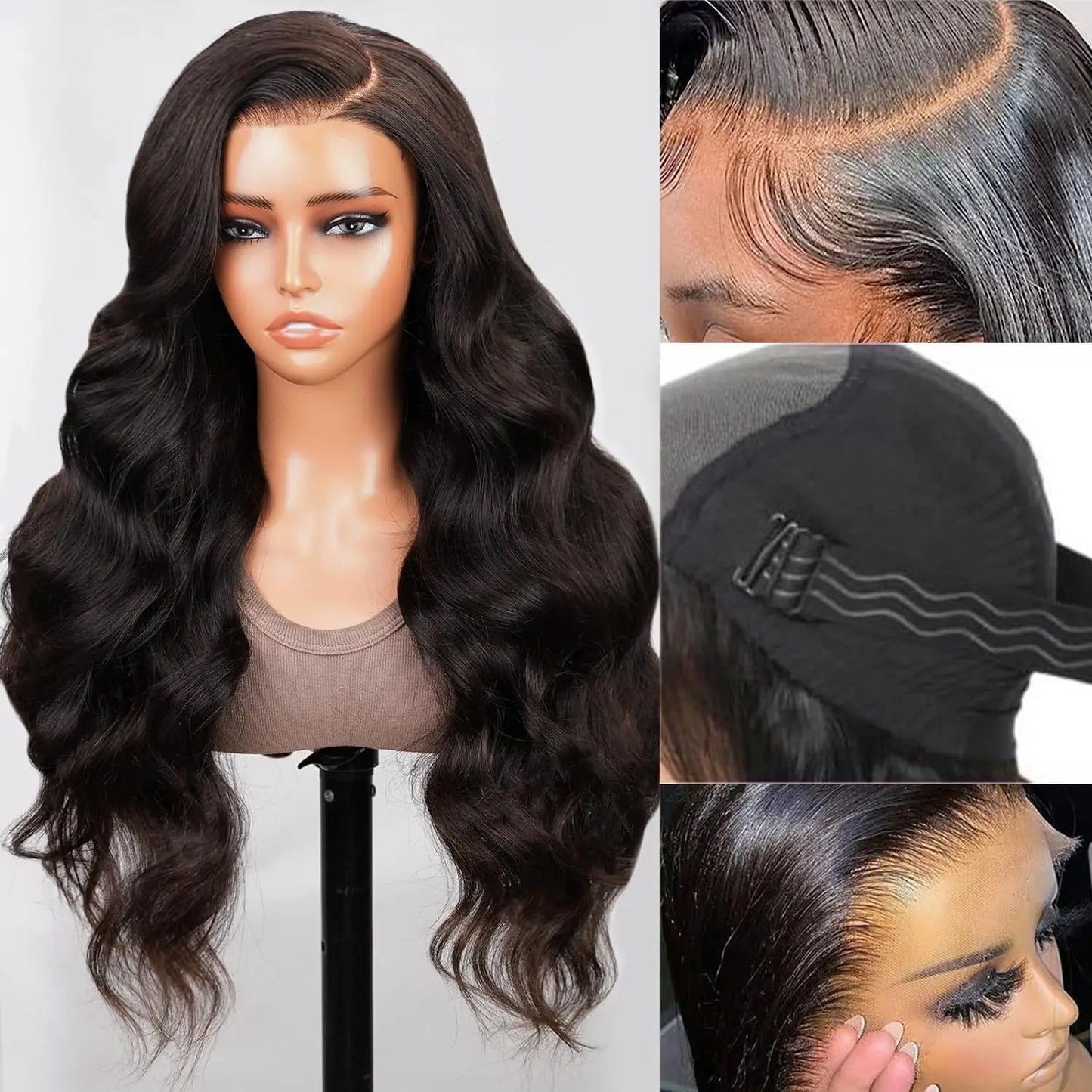 13x6 Lace Frontal Body Wave Human Hair Wigs Blonde 27 with Black Pre Plucked 13x4 Highlight Transparent Lace Front Wig for Women