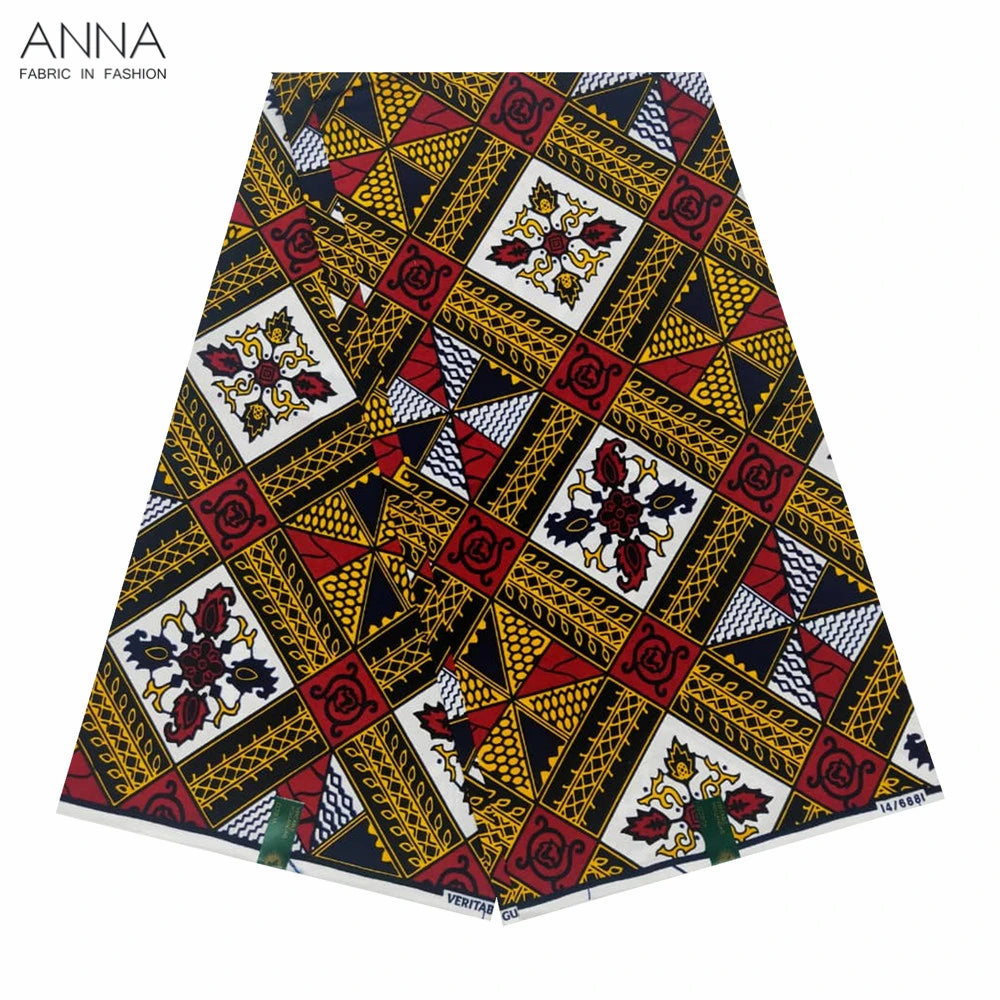 Veritable Wax Ankara Block Prints Batik Fabric African Wax Fabric Nigerian Dutch Hollandais Pagne 100% Cotton For Sewing VL-47